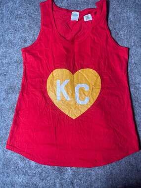 Kansas City KC Heart Red Tank Top Women's Large